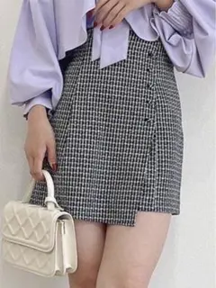 スカパン　ミニ　ツイード　ミニスカート　ミニスカ　ダズリン　ネイビー
