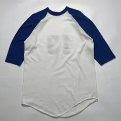 70s ラッセル 金タグ USA製 フットボールTシャツ 白青 XL 8731のサムネイル