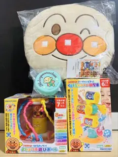 アンパンマン おもちゃ クッション 4点セット 知育玩具 まとめ売り