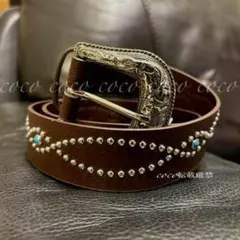 ウエスタンベルト y2k アメカジ スタッズ　グランジ HTC　似　茶