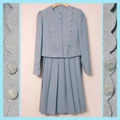 昭和レトロ古着★スカラップジャケット&太プリーツスカートセットアップ　フォーマル