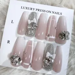 ネイルチップ　ワンホン韓国冬　　スナ系　ベイビーブーマー　ちゅるん　シンプル