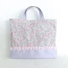 お花のレッスンバッグ　サブバッグ　ハンドメイド