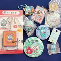 サンリオ　ハンギョドン　ふわふわフロッキー　缶バッジ　ミラー　刺繍　いちご新聞
