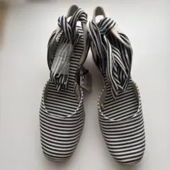 ZARA ストライプ ウェッジソールサンダル42サイズのサムネイル