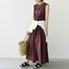 【美品】SHIPS ノースリーブ ロングワンピース