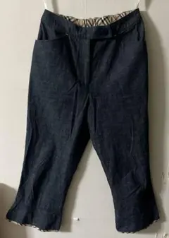 BURBERRY ダークブルーデニムパンツ　クロップドパンツ
