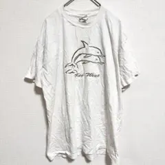 希少 JERZEES【M】ジャージーズ Ｔシャツ クルー 半袖 刺繍 白 綿のサムネイル