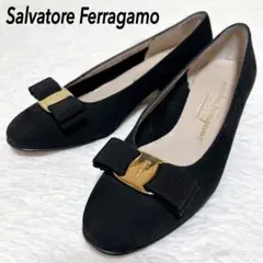 【美品】​サルヴァトーレフェラガモ ヴァラ リボン パンプス 黒 23cm