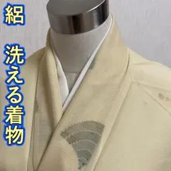 ◎KJ760 絽 小紋 洗える着物 身丈153cm 夏着物 薄物