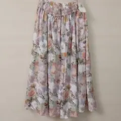 【新品】axes femme アクシーズファム☆ぼかし花柄 ロングスカート M