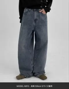 BLACKUP バトンワイドデニムパンツ　Sサイズ