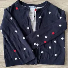 Jacadi カーディガン 3A ネイビー ドット柄