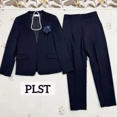 美品 PLST ネイビー パンツ スーツ セットアップ M セレモニー ビジネス