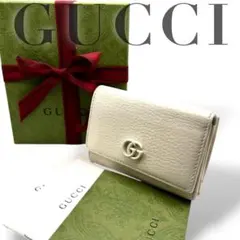 美品✨ GUCCI　コンパクトウォレット　GGマーモント　小銭入れ　三つ折り