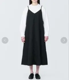 無印良品　黒 キャミソールワンピース Ｓ