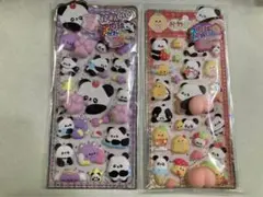 6ぷにぷに3Dぷっくりドロップ立体 デコレーションボンボンおしりパンダシール2枚