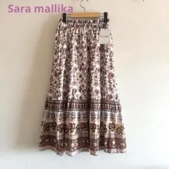 Sara mallika サラマリカ ロングフレアスカート コットン フラワー柄のサムネイル