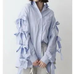 未使用級⭐︎Jouetie（ジュエティ）リボンスリーブストライプBIGシャツ