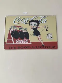 Coca-Cola ベティ・ブープ ブリキ看板 昭和レトロ