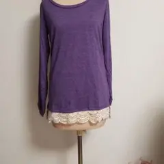 タグ付き新品!!裾レース長袖カットソー