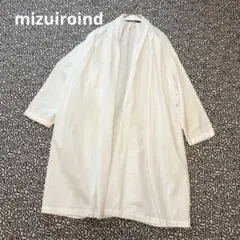 mizuiroind 春夏カーディガン　羽織り　ホワイト　亜麻　フリー　ボレロのサムネイル