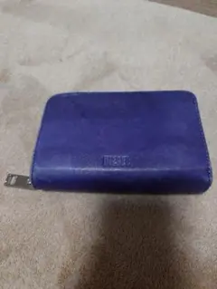 美品「DIESEL 二つ折り財布 ラウンドファスナー レザー ネイビー メンズ」