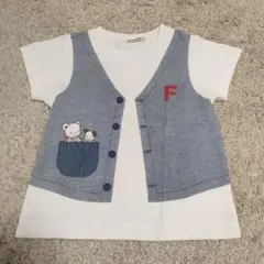 Familia　ファミリア　ベスト柄Tシャツ　100