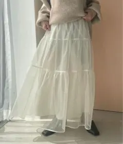 LOWRYSFARM チュールティアードスカート