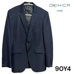 【美品】ORIHICA テーラードジャケット ネイビー 紺 90Y4サイズ