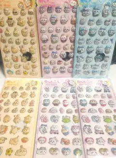 6枚 ちいかわ きゅん ポップシール ぷくぷく 立体シール 4種 ハチワレ