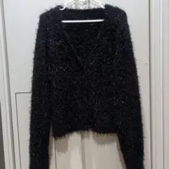 LOWRYSFARM　黒の長袖ラメニット