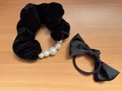 シュシュ リボンヘアゴムセット