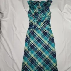 チェック柄タイトフィットドレス