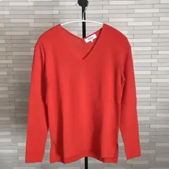 Nolley's オレンジ　Vネック 長袖ニット 36