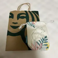 未使用 Starbucks ボトルケース ベア 巾着型のサムネイル