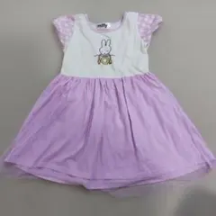 miffy　ミッフィー　プリント 半袖ワンピース 紫