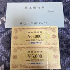 早稲田アカデミー 株主優待券 10,000円分