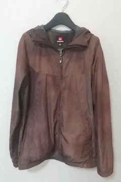 Quiksilver フード付きナイロンジャケット ブラウン