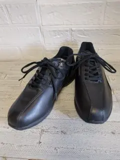 ★未使用級★ ミズノ 25 ウォーキングシューズ ブラック レザー サイドジップ