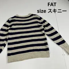 FAT ボーダー　カットソー　サマーニット　ロンT リネン　コットン　ストリートのサムネイル