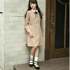 Lindsay リンジィ フラワー刺繍襟付きワンピース LL (165cm)