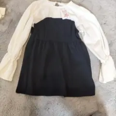 お値下しました！！ホワイト・ネイビー 切り替え長袖トップス