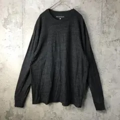 B1456古着　ロンT チャコール　無地　90s Y2K