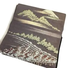 袋帯　景色　風景模様　山並み　金糸　フォーマル　リメイク　♧