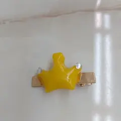 イエロー 王冠 ヘアクリップ