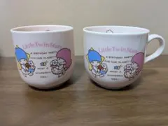 サンリオ リトルツインスターズ/キキ&ララ 陶器製マグカップ2点コリン