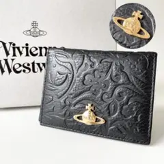 【極美品】Vivienne Westwood カードケース エンボス加工 花柄