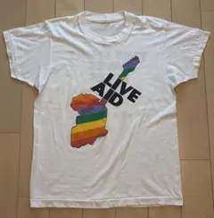 80'S LIVE AID シングルステッチ 半袖 Tシャツ ホワイト USA製 80'S LIVE AID シングルステッチ 半袖 Tシャツ ホワイト USA製 - メルカリ