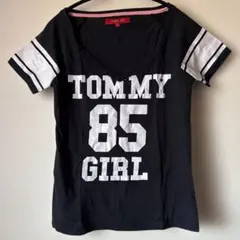 Tommy Girl トミーガール Vネック Tシャツ 黒 ラグランスリーブのサムネイル